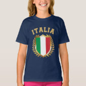 T-shirt Bouclier drapeau Italie/Italie (Devant)