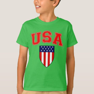 T-shirt Bouclier du drapeau américain patriotique États-Un