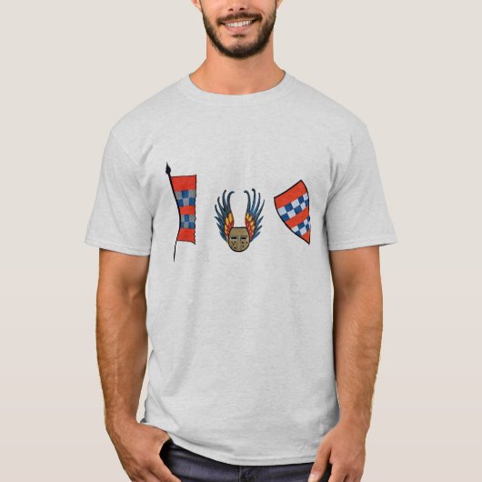 T-shirt Bouclier, masque, bannière (Devant)