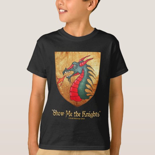 T-shirt Bouclier médiéval de dragon (Devant)