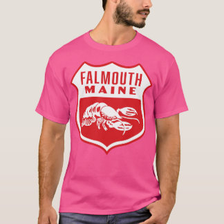 T-shirt Bouclier rétro Falmouth Maine Blanc