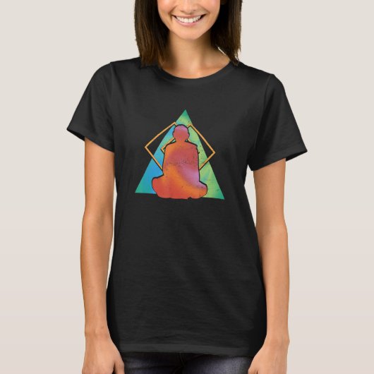 T-shirt Bouddha Abstrait Triangle Méditation Bouddhisme Bo (Devant)
