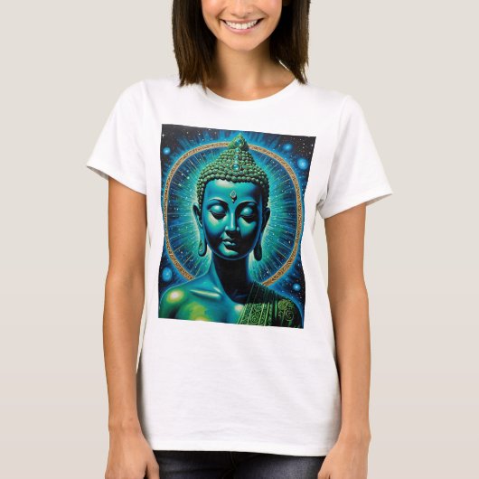 T-shirt Bouddha céleste Tee d'art spirituel cosmique (Devant)