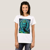T-shirt Bouddha céleste Tee d'art spirituel cosmique (Devant entier)