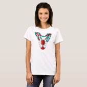 T-shirt Bouddha Coral Rouge Turquoise Collier Femme T-shir (Devant entier)
