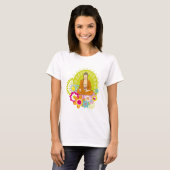 T-shirt Bouddha dans les fleurs de printemps (Devant entier)