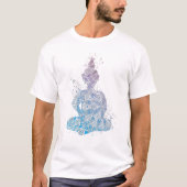 T-shirt Bouddha de Mandala bleu et violet Silhouette (Devant)