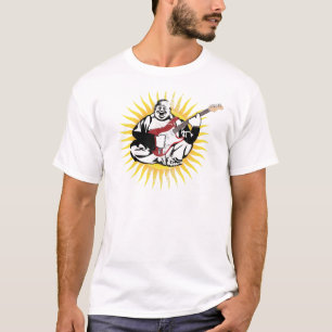 T-shirt Bouddha jouant la guitare - style vintage