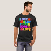 T-shirt Bouddha Love More Rainbow Inspirational Citation (Devant entier)