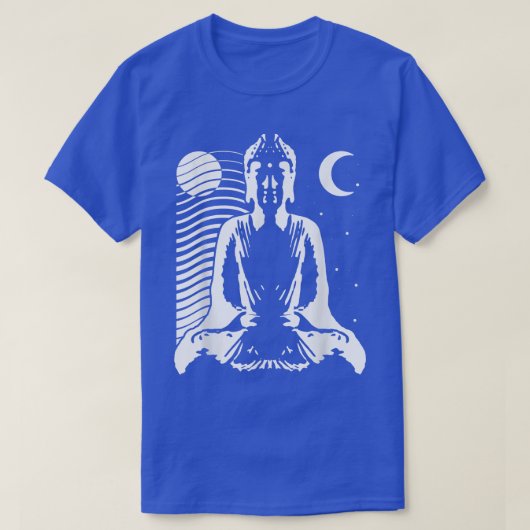 T-shirt Bouddha méditant dans le style Yin Yang avec jour  (Design devant)
