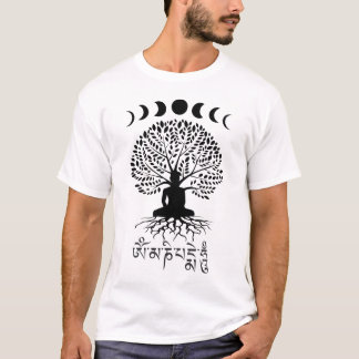 T-shirt Bouddha Moon Phases Arbre de la vie Om Mani Padme 