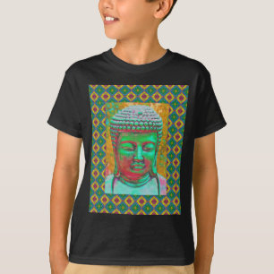 T-shirt Bouddha Pop en vert Turquoise et rouge