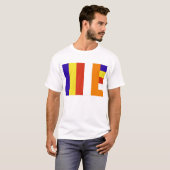 T-shirt bouddhiste de drapeau (Devant entier)