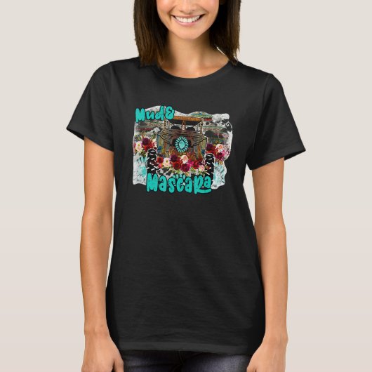 T-shirt Boue Florale De Pierre De Gemstone Et Mascara Hors (Devant)