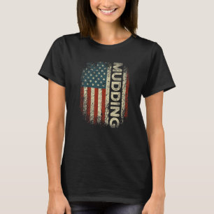 T-shirt Boue Off Road USA Drapeau Distressed Muet Run & 4