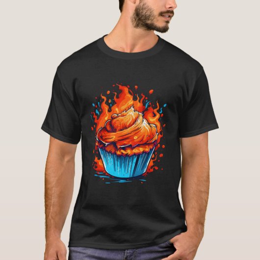 T-shirt Bouffées De Muffin Pour Flammes De Cuisson (Devant)