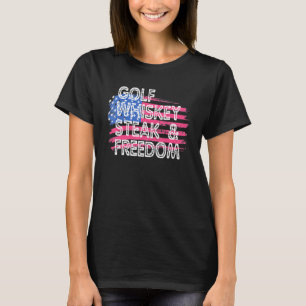 T-shirt Bouffon d'or Steaks Drapeau américain franc 4e O