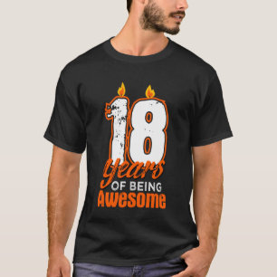 T-shirt Bougie 18 Vœux de fête d'anniversaire Décoration d