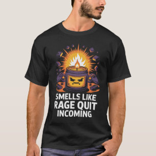 T-shirt Bougie Cadeau pour Joueur PC Sent comme de la Rage