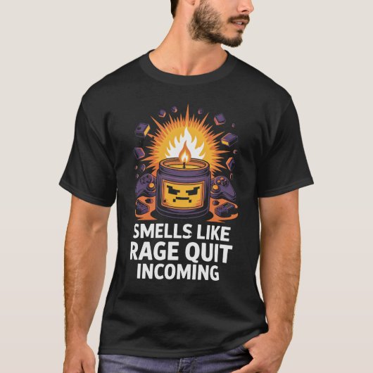 T-shirt Bougie Cadeau pour Joueur PC Sent comme de la Rage (Devant)