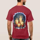 T-shirt Bougie de Noël avec Poinsettias (Dos)