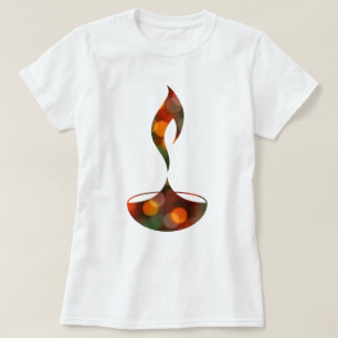 T-shirt bougie diwali diya bokeh