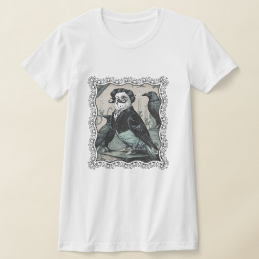 T-shirt Bougie Gothique Edgar Allan Poe Parakeet Inspiré (Poser)