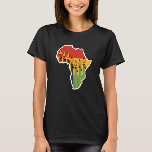 T-shirt Bougies continentales de Mishuma Kwanzaa (Devant)