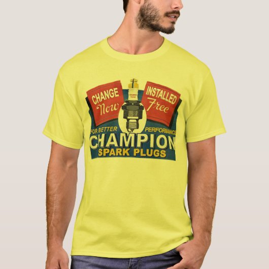 T-shirt bougies d'allumage de champion (Devant)