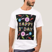 T-shirt Bougies de voeux d'anniversaire (Devant)