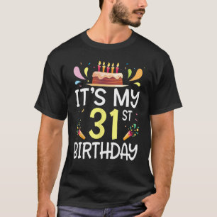 T-shirt Bougies Gâteau avec ballon 31 ans C'est mes 31 ans