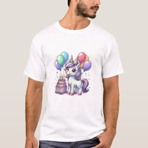 T-shirt Bougies Licorne Enfants Anniversaire Garçon Fille