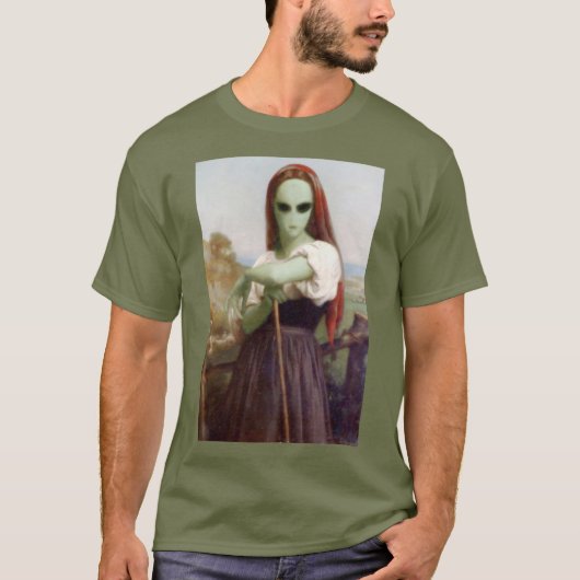 T-shirt Bouguereau Shepherdess Alien (Devant)