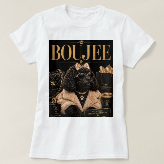 T-shirt Boujee Cockapoo – Cadeau élégant pour mama (Design devant)