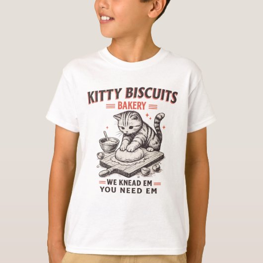 T-shirt Boulangerie de Biscuits Drôles de Chat (Devant)
