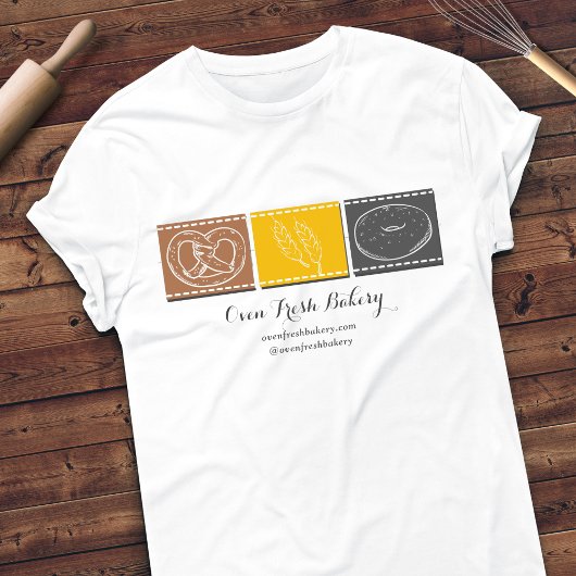 T-shirt Boulangerie Pretzel Blé Chef pâte