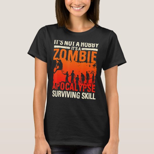 T-shirt Boulderer à escalade Zombie Apocalypse Cli (Devant)