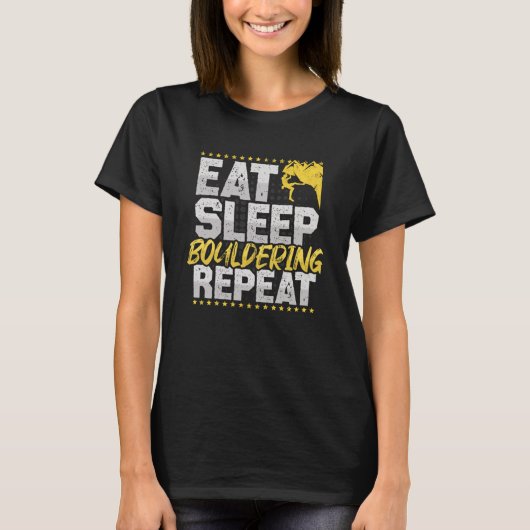 T-shirt Bouldern Manger Sleep Répéter Escalade Mur Hobby B (Devant)
