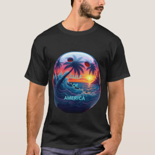 T-shirt Boule de bowling avec le golfe d'Amérique