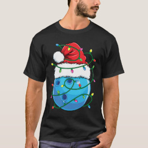 T-shirt Boule de bowling avec Santa Hat Hommes garçons Noë