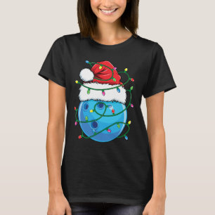 T-shirt Boule de bowling avec Santa Hat Hommes garçons Noë