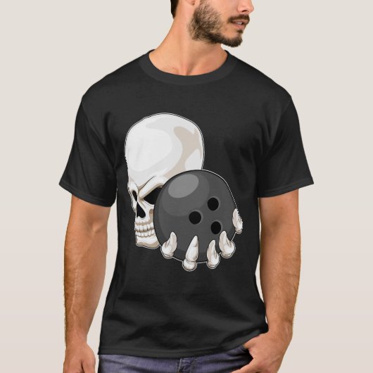 T-shirt Boule de bowling Crâne de bowling (Devant)