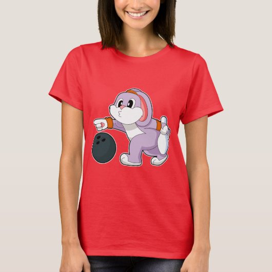 T-shirt Boule de bowling de lapin (Devant)