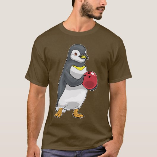 T-shirt Boule de bowling de pingouin (Devant)