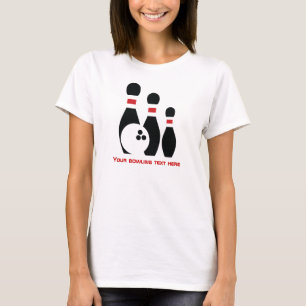 T-shirt Boule de bowling et broches personnalisées