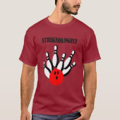 T-shirt Boule de bowling et épingles avec le mot STRIKEOLO (Devant)