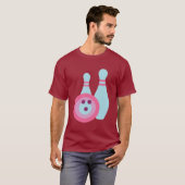T-shirt Boule de Bowling et Pins (Devant entier)