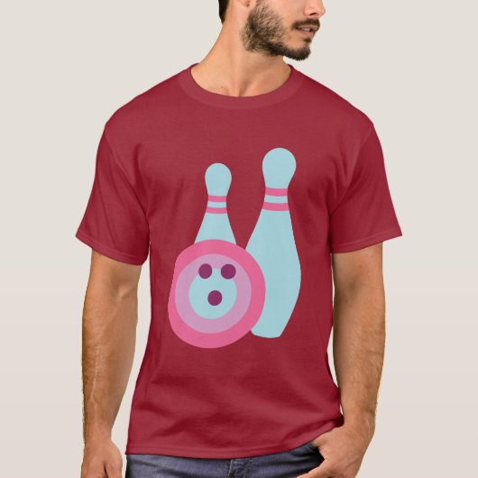 T-shirt Boule de Bowling et Pins (Devant)
