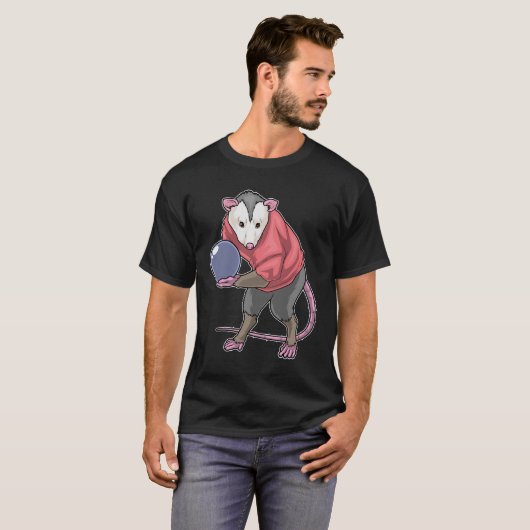 T-shirt Boule de Bowling Opossum (Devant entier)