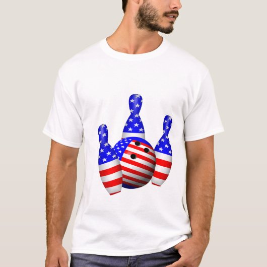 T-shirt Boule de bowling patriotique (Devant)